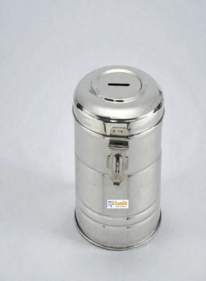Standify® 1500ML Big Money Bank_A Stainless Steel Money Box Heavy Duty Bachat Gulak for Kids & Adults Unbreakable Piggy Bank. - Image 3